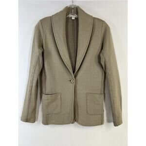 JAMES PERSE Women's Taupe Brown Sweatshirt Shawl Collar Blazer Sz 1 S Fall USA
